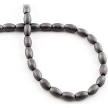 Uçar Doğal Taş Hematit Doğal Taş Mat Gri Arpa Kesim 5x8mm Dizi [AA]