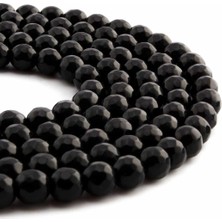 Uçar Doğal Taş Oniks Doğal Taş Parlak Küre Faset Kesim 8mm Dizi