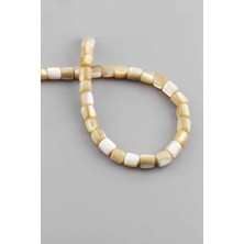 Uçar Doğal Taş Sedef Doğal Taş Parlak Kahverengi Silindir Kesim 7x7mm Dizi [AA]