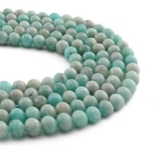 Uçar Doğal Taş Amazonit Doğal Taş Parlak Küre Kesim 6mm Dizi [ab+]