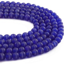 Uçar Doğal Taş Kedi Gözü Doğal Taş Parlak Mavi Küre Kesim 6mm Dizi [B+]