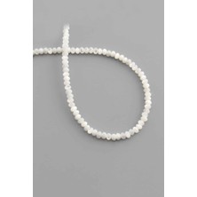 Uçar Doğal Taş Sedef Doğal Taş Parlak Beyaz Rondela Kesim 4x3mm Dizi [AA]