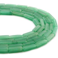Uçar Doğal Taş Aventurin Doğal Taş Parlak Yeşil Dikdörtgen Kesim 4x13mm Dizi [AA]