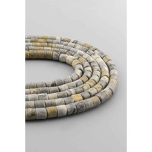 Uçar Doğal Taş Jasper Doğal Taş Parlak Silindir Kesim 6x6mm Dizi [AA]