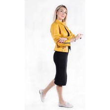 Woog Deri Asia Model Kadın Bej Hakiki Deri Ceket