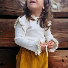 Bebeğime Çorap Kolları Fırfırlı Fitilli Kız Bebek -Kız Çocuk Bluz