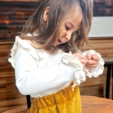 Bebeğime Çorap Kolları Fırfırlı Fitilli Kız Bebek -Kız Çocuk Bluz