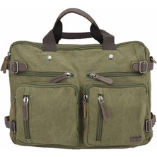 Çanta Yurdu Ççs London 31458 Kanvas Sırt Laptop ve Evrak Çantası Haki
