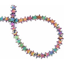 Uçar Doğal Taş Hematit Doğal Taş Mat Gökkuşağı Yıldız Kesim 8mm Dizi