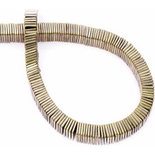 Uçar Doğal Taş Hematit Taşı Kare Kesim Parlak Antik Sarı 6x1mm Doğal Taş Dizi