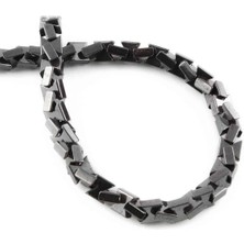 Uçar Doğal Taş Hematit Doğal Taş Parlak Füme 7x7mm Dizi