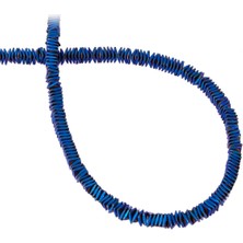 Uçar Doğal Taş Hematit Doğal Taş Mat Mavi Rondela Kesim 4x1mm Dizi [AA]