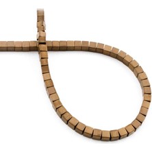 Uçar Doğal Taş Hematit Doğal Taş Mat Kahverengi Küp Kesim 4x4mm Dizi [AA]