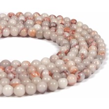 Uçar Doğal Taş Jasper Doğal Taş Parlak Pembe Küre Kesim 4mm Dizi [AA]