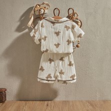 İlda Baby Çoçuk Alt Üst Şortlu Müslin Takım Pijama