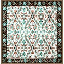 Bursa İpek Vizon Siyah Selçuk Desen Ipek Eşarp