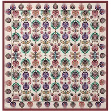 Bursa İpek Mürdüm Iznik Desen Ipek Eşarp