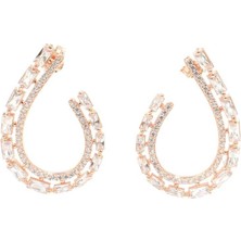 Pırlanta Montür Gümüş Küpe, Baget