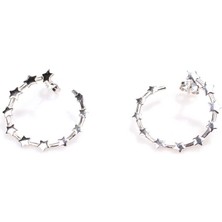 925 Ayar Gümüş Yıldızlı Halka Küpe