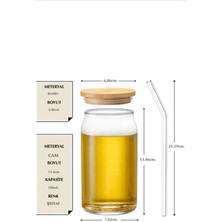 Rossel Premium Dörtlü Bambu Kapaklı Pipetli Bardak 550 ML-11059