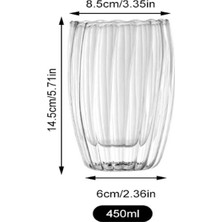 Maridet Burgu Desenli Origami Stil Borosilikat Cam Sunum Bardağı 450 ml