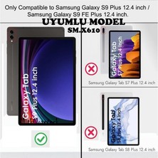 MTK Moveteck Samsung Galaxy Tab S9 Fe+ Plus 12.4 Inç SM-X610 Tablet Kılıfı Kalem Yuvalı Bölmeli Akıllı Yumuşak Silikon Kılıf Uyku Modlu