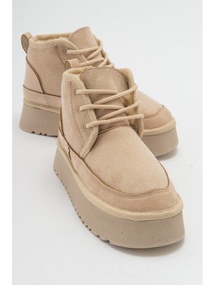 Luvi OVELA  Bej Kalın Taban Bağcıklı Kadın Spor Bot