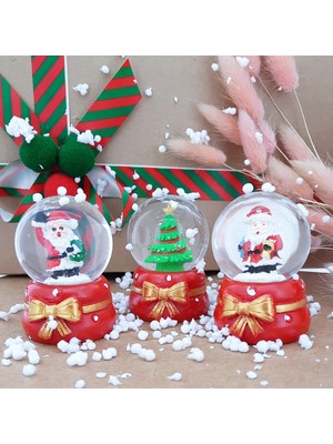 Coverzone Noel Baba ve Noel Ağacı 3'lü Set Masaüstü Aydınlatma Dekoratif Hediyelik Yılbaşı Veya Doğum Günlerine Yılbaşı Ağacı Özel Tasarım 6cm x 4cm No:6