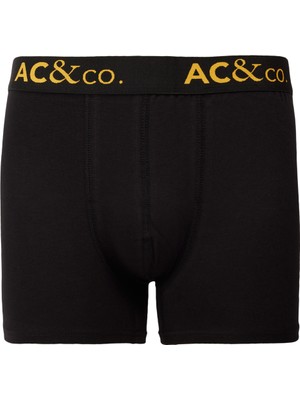 AC&Co / Altınyıldız Classics Erkek Siyah-Sarı 3'lü Desenli Boxer Paketi