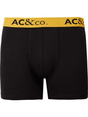 AC&Co / Altınyıldız Classics Erkek Siyah-Sarı 3'lü Desenli Boxer Paketi