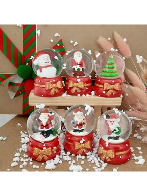 Coverzone Noel Baba ve Noel Ağacı 6'lı Set Masaüstü Aydınlatma Dekoratif Hediyelik Yılbaşı Veya Doğum Günlerine Yılbaşı Ağacı Özel Tasarım 6cm x 4cm No:7