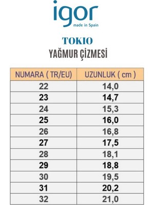 Igor Tokio Borreguitto Içi Yünlü Yağmur Çizmesi W10290-004