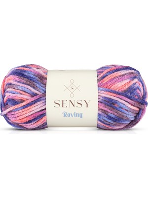 Sensy Roving El Örgü Ipi Multi Çok Renkli Ip Atkı Bere Ipi Kazak Panço Ip Hırka Ebruli Yün Ip