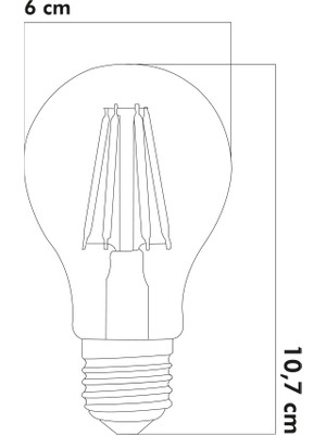 E27 LED FİLAMANLI RUSTIK AMPUL A60 ŞEFFAF CAM 4W 3200K Gün Işığı ERD-28