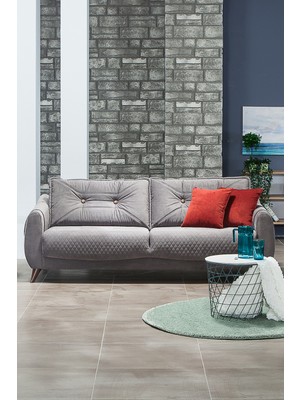 Mobetto Olivya Üçlü Salon&oturma Odası Kanepe - Gri