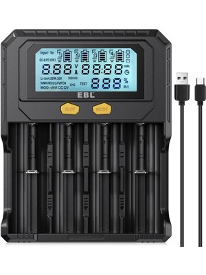 Ebl Pd4 Universal Pil Şarj Cihazı Li-Ion ve Nimh Şarjlı Piller Için