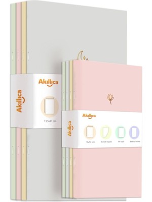 Akıllı Adam Yayınları 8'li Soft Pastel Çizgisiz Defter Seti 10x15 - 13x20 Renkli ve Şık Tasarım