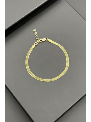 FRNCH 925 Ayar Gümüş Italyan Model Altın Renkli Erkek Bileklik FRJ11959-2059-G