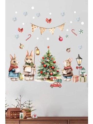 Piksel Grafik Rabbit New Year Çocuk Odası Duvar, Cam Sticker