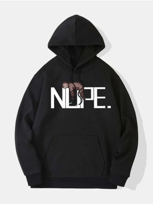 Black Sokak Unisex Siyah Nope Baskılı 3 Iplik Oversize Sweatshirt