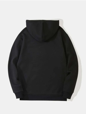 Black Sokak Unisex Siyah Nope Baskılı 3 Iplik Oversize Sweatshirt