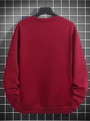 Black Sokak Kırmızı Ucgen Baskılı Oversize Bisiklet Yaka Erkek Sweatshirt