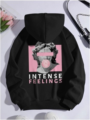 Black Sokak Unısex Intense Feeling Oversize Kapüşonlu Sweatshirt