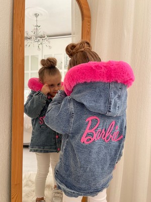 Ysfer Butik Kız Çocuk Kot Mont Barbie