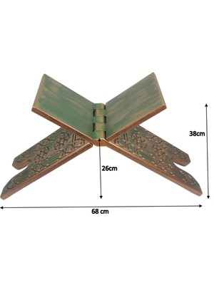 Elbi Selçuklu Motifi Işlemeli Yaldızlı Ahşap Rahle Kitap Okuma Standı
