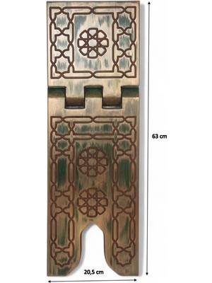 Elbi Selçuklu Motifi Işlemeli Yaldızlı Ahşap Rahle Kitap Okuma Standı