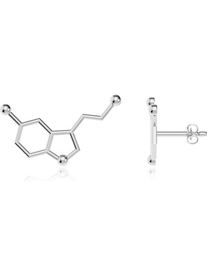 İndigo Takı Serotonin Mutluluk Hormonu Beyaz Gümüş Küpe