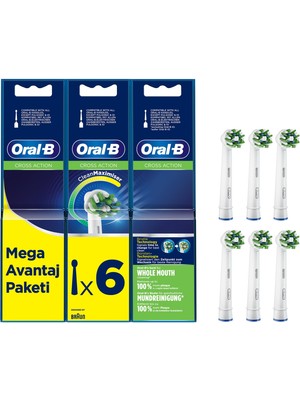 Oral-B Oral-B cross Action Clean Maximiser 6’lı Diş Fırçası Yedek Başlığı EB50