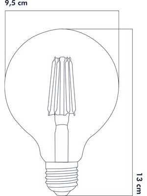 Lambam E27 LED FİLAMANLI RUSTIK AMPUL G95 BAL CAM 4W 2500k Gün Işığı ERD-30