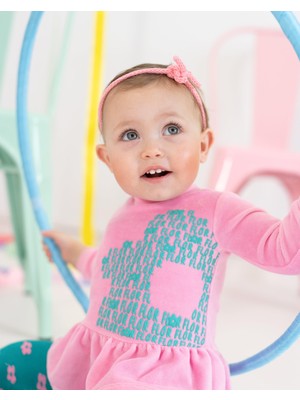 Agatha Ruiz de la Prada Çiçekli Kadife 2li Elbise - Çorap Set